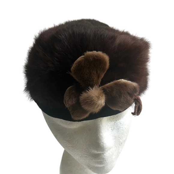 Vintage Faux Fur Hat ca 1950-60s - Picture 1 of 8